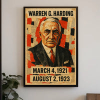 Warren G. Harding 29th President of the United States Layered paper Collage Poster