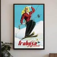 Vintage Alpine Ski Lift Adventure Travel Poster PosterGoat