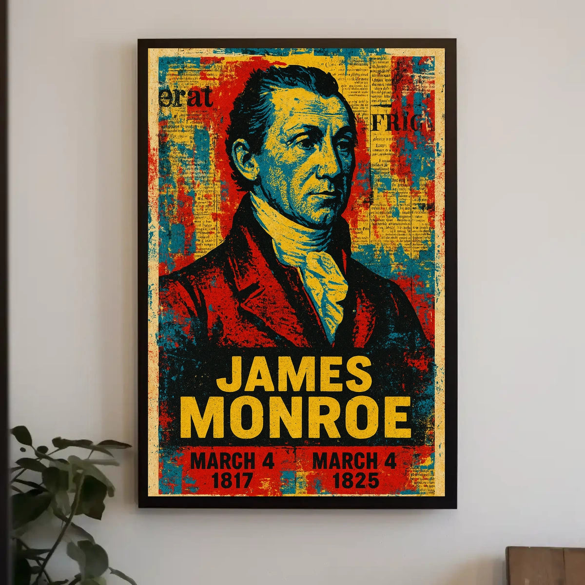 James Monroe 5th President of the United States Street Art Mashup Poster