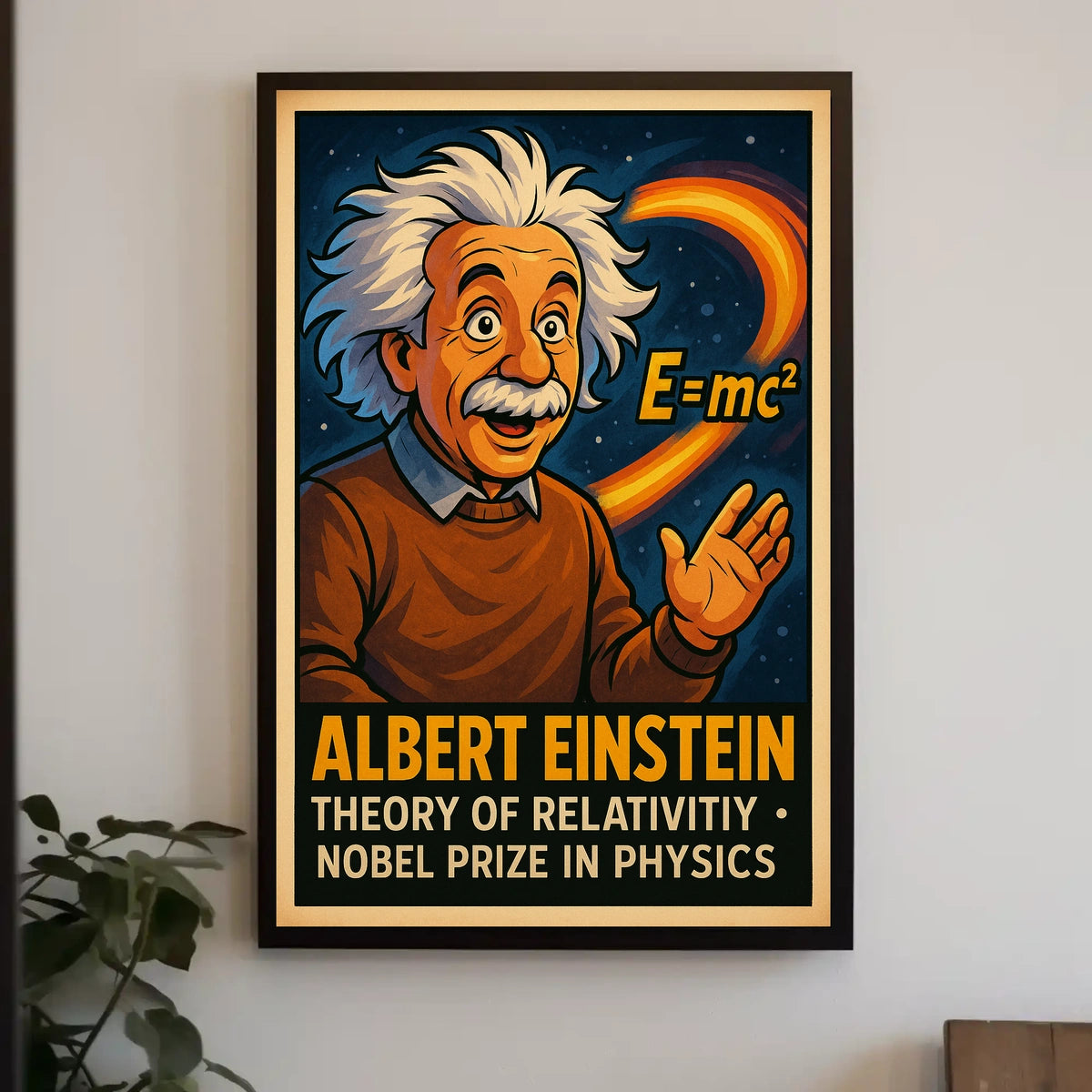Einstein Relativity Vintage Science Wall Art Home Office Decor Wanderlust Academic Poster
