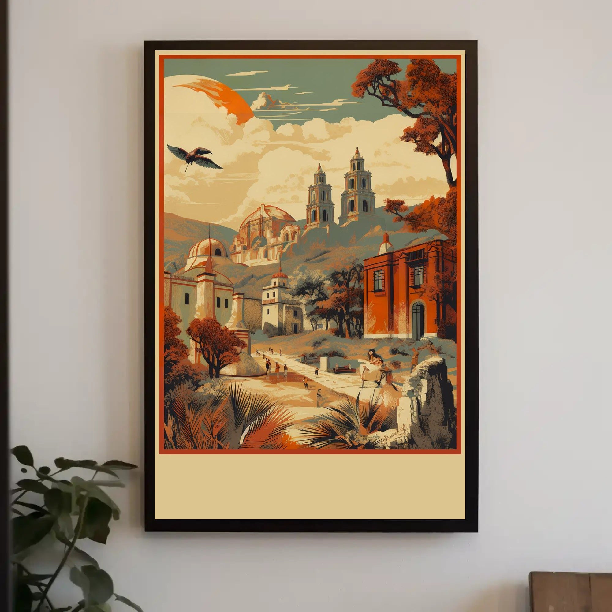 Serene Village Landscape Poster