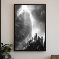 Aurora Lighthouse Seascape: Mystical Nighttime Poster PosterGoat