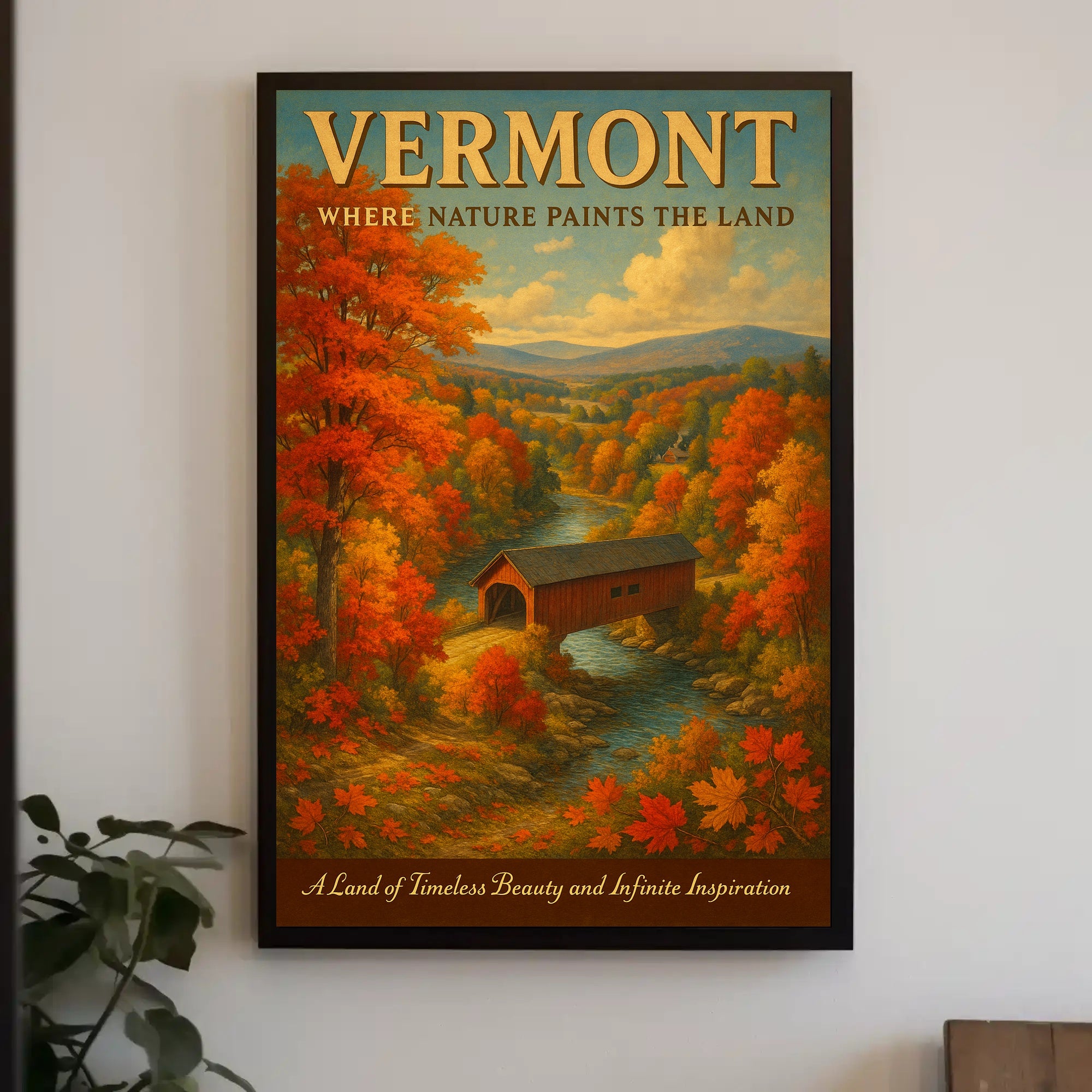Vermont Scenic Poster Wall Art Nature Landscape Print