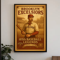 Brooklyn Excelsiors 1850s Baseball Legends Poster