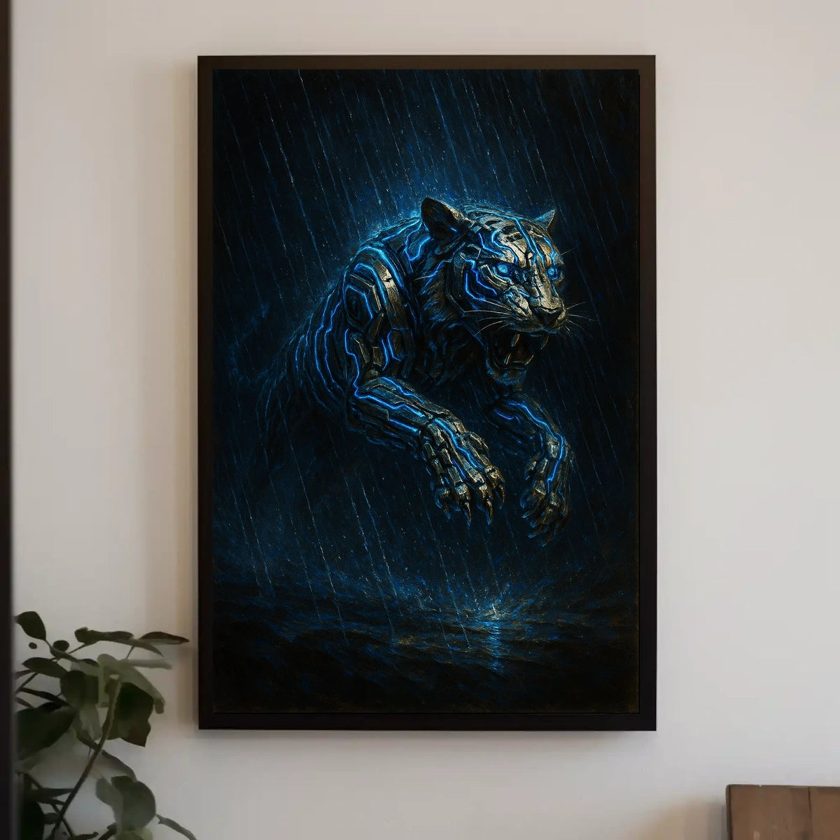 Cybernetic Tiger in the Rain Poster