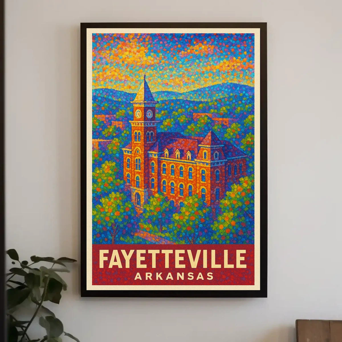 Fayetteville Landmark Pointillism Heritage Poster