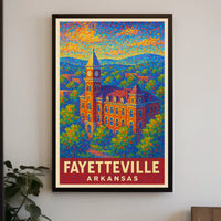 Fayetteville Landmark Pointillism Heritage Poster
