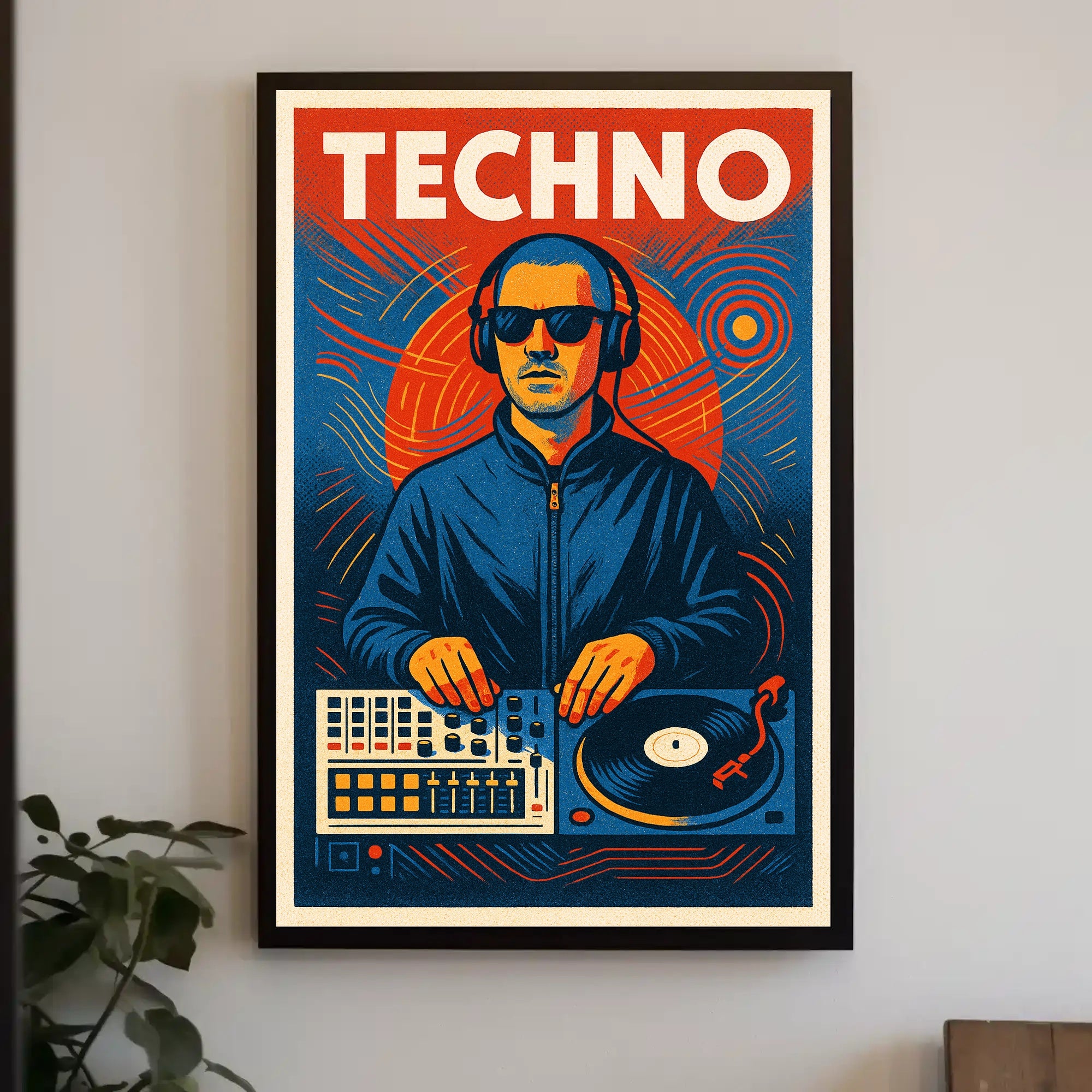Techno Vibes Poster PosterGoat