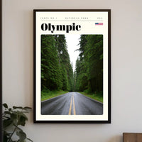 Olympic National Park Poster Vintage Travel Print