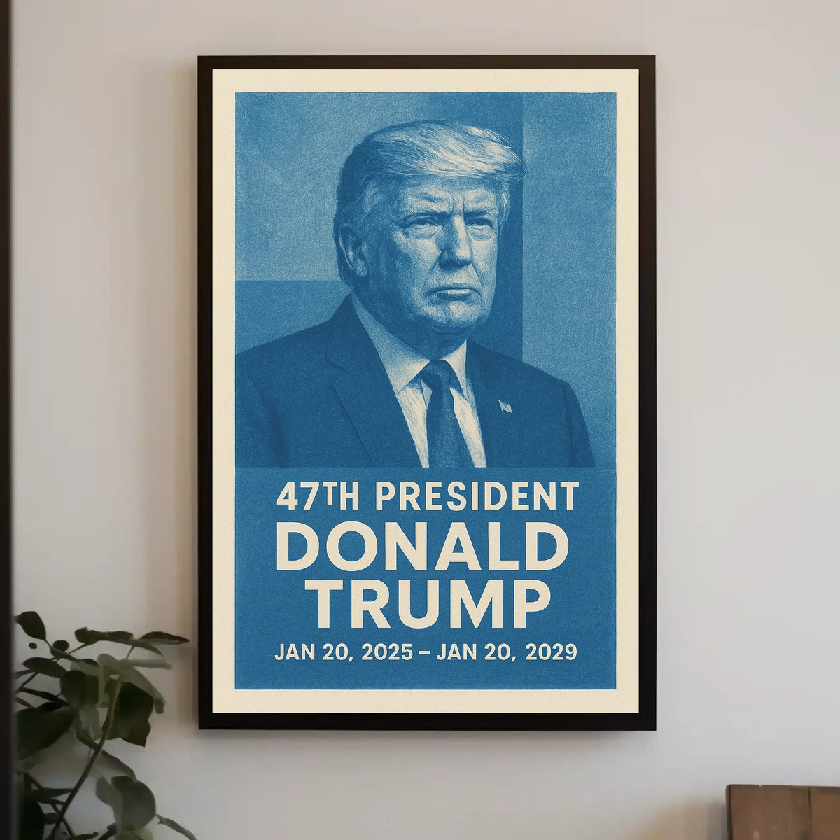 Patriotic Monochrome Presidential Art for Political Propaganda Poster