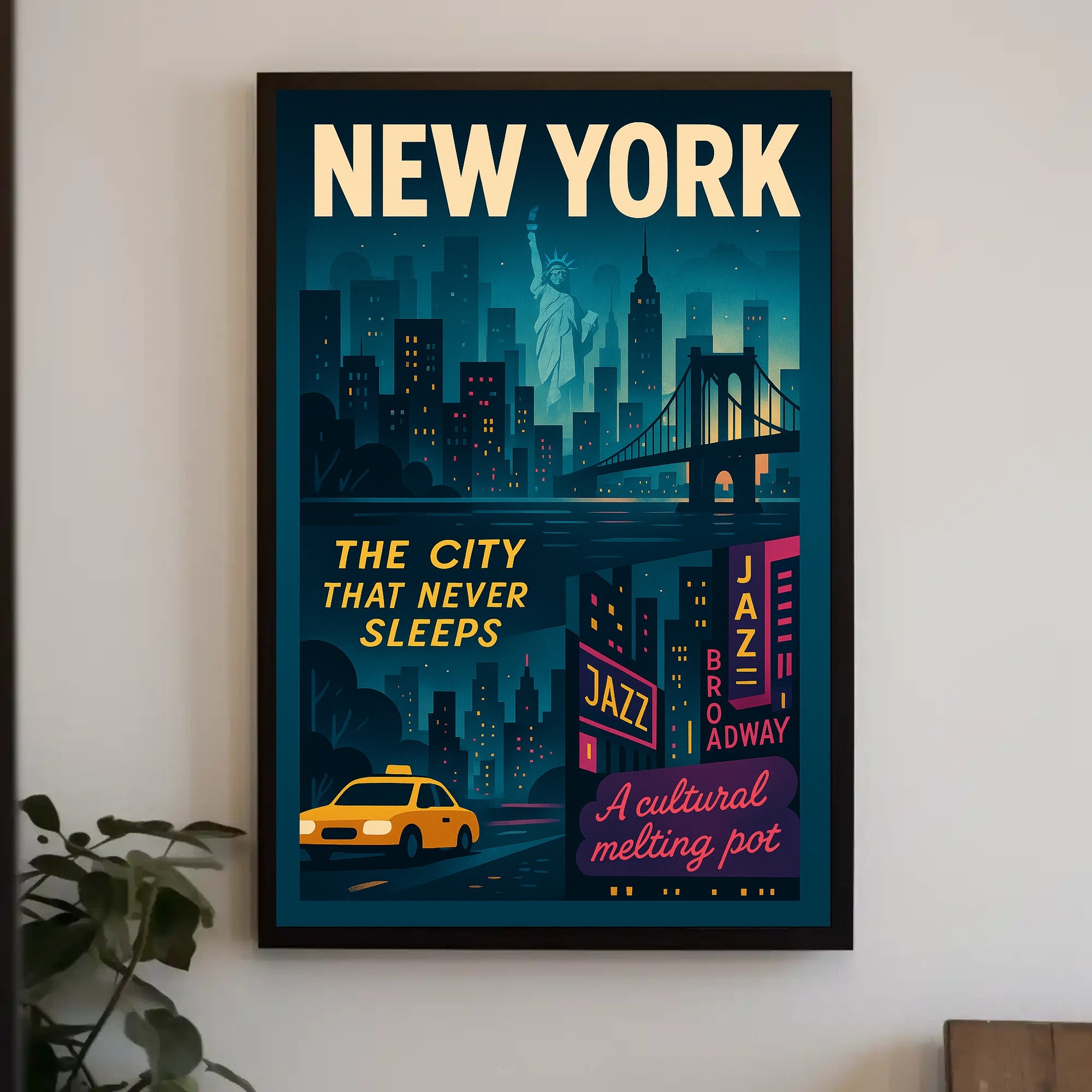 New York City Dynamic Urban Cityscape Poster PosterGoat