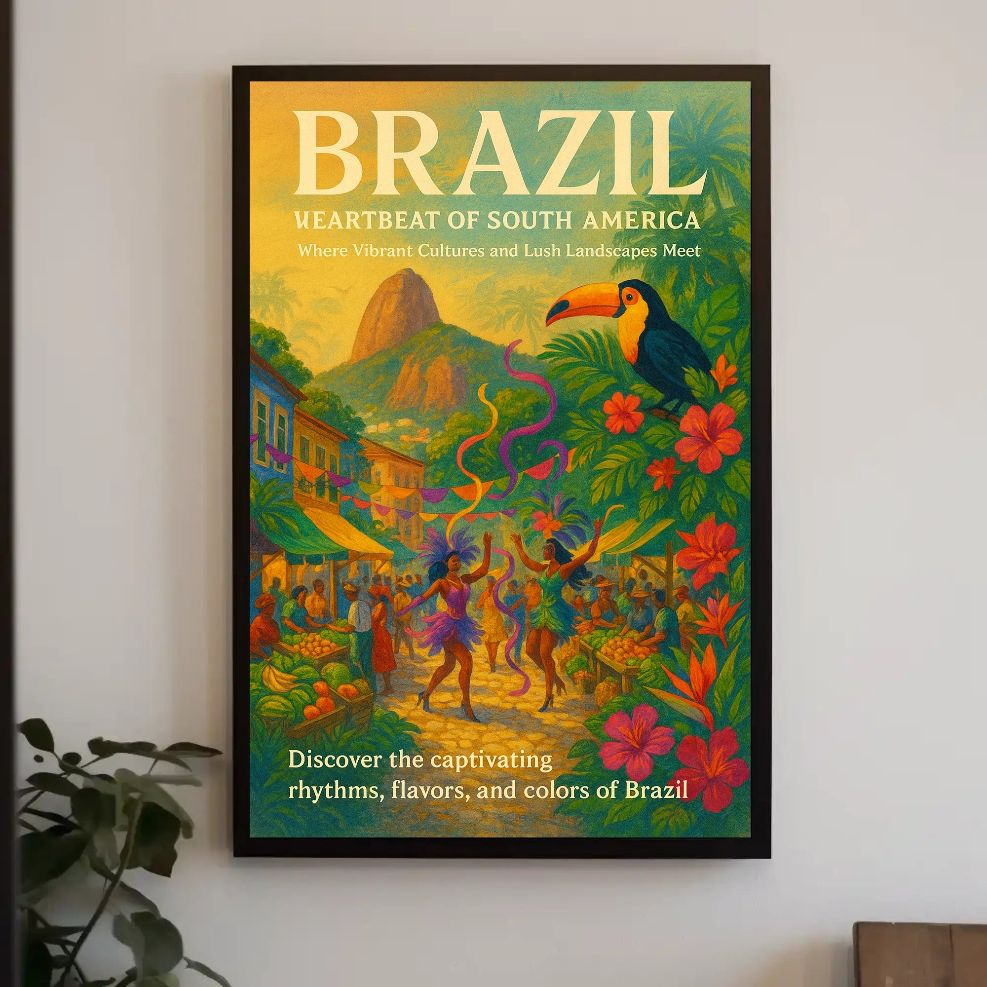 Brazil Heartbeat of South America Poster Art Print PosterGoat