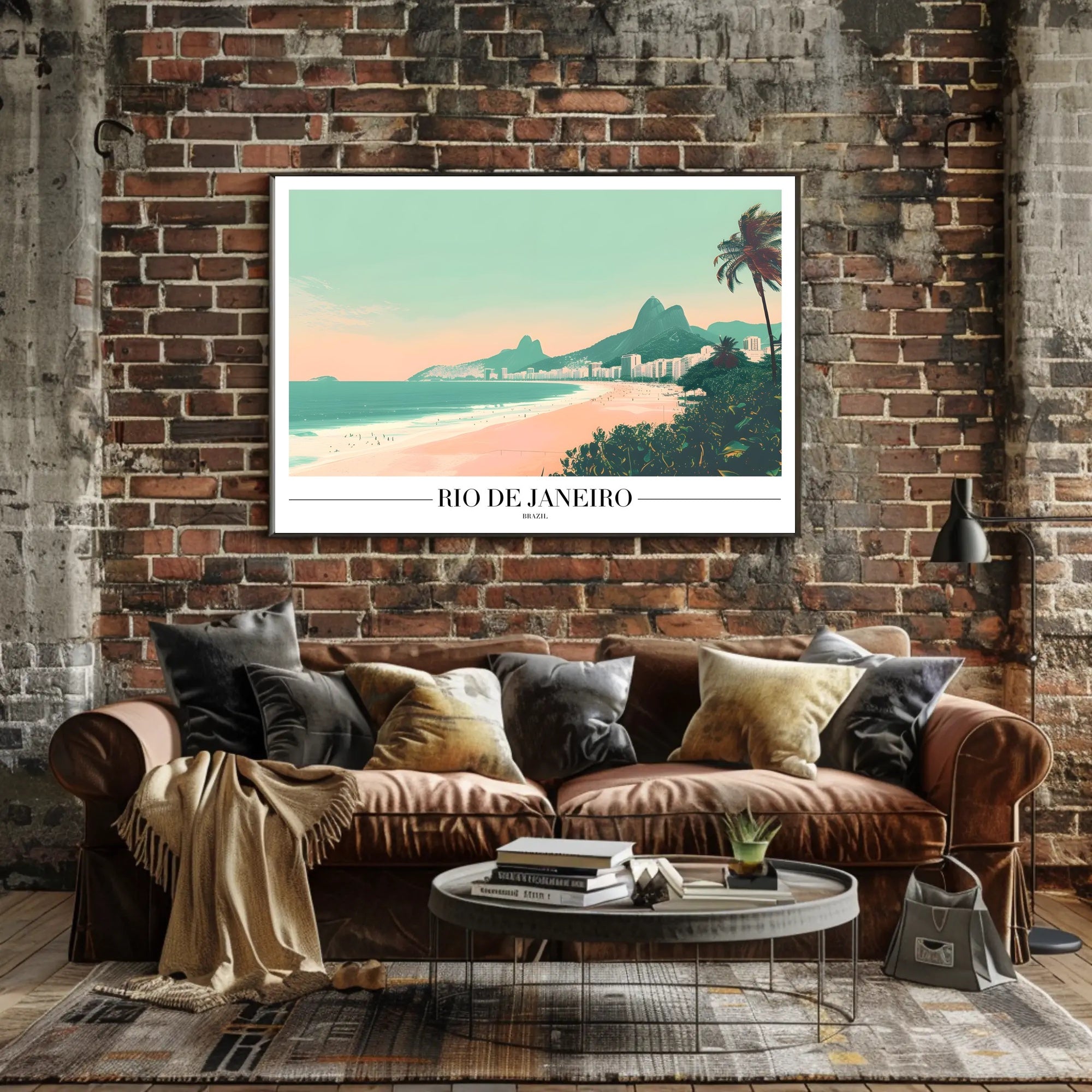 Scenic Rio de Janeiro Vintage Travel Art Poster