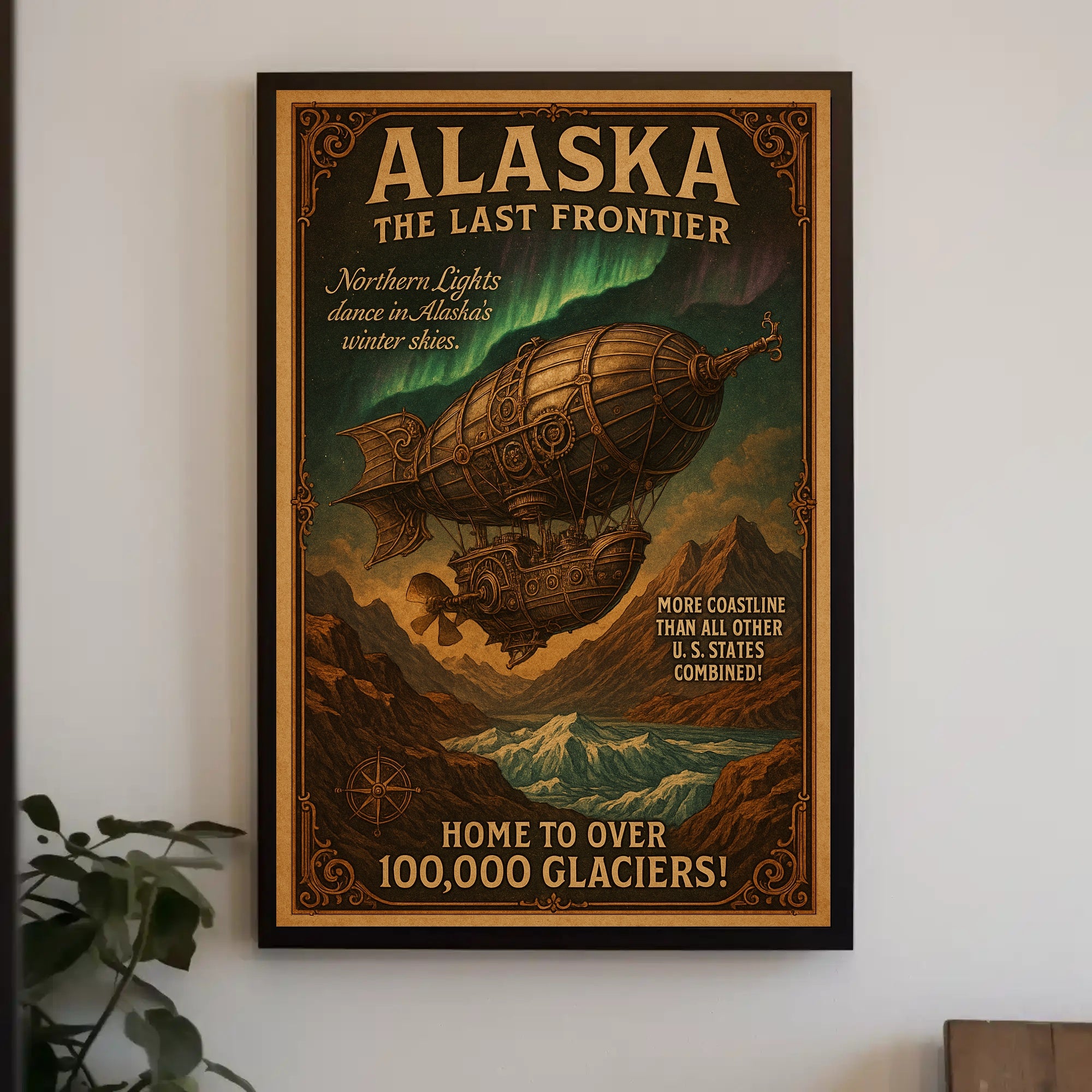 Alaska Vintage Scenic Poster Wall Art Print Last Frontier