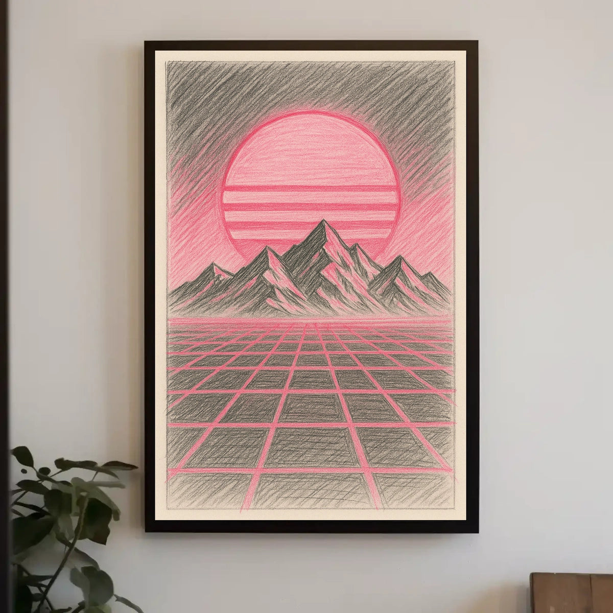 Retro-Futuristic Sci-Fi Landscape: 1980s Past Meets Future, Futuristic Sci-Fi Poster