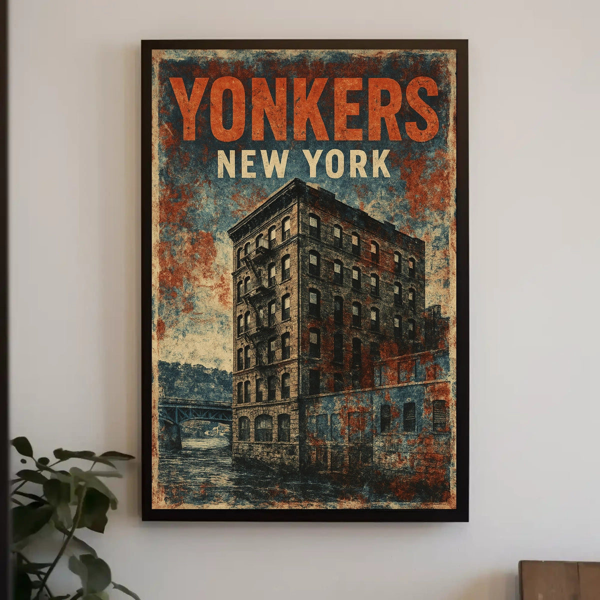 Vintage Yonkers Historic Building Travelers Poster
