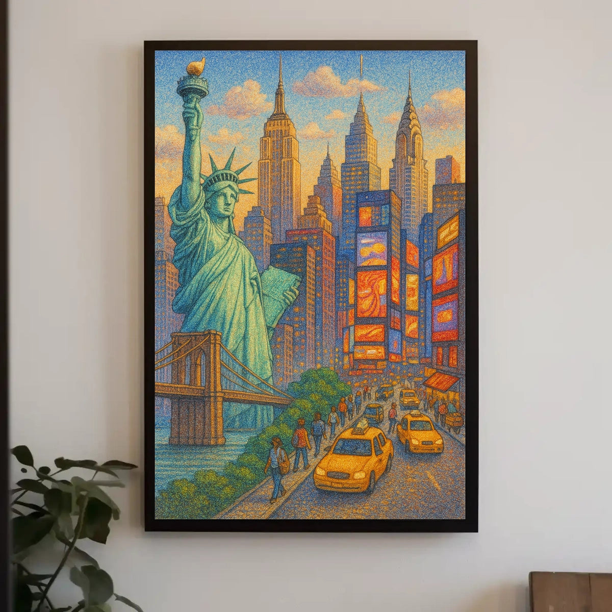 New York City Urban Energy Art Poster Modern Wall Art