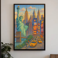 New York City Urban Energy Art Poster Modern Wall Art