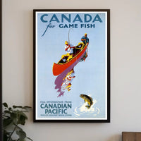 Fishing Adventure in Canada Vintage Travel Poster PosterGoat