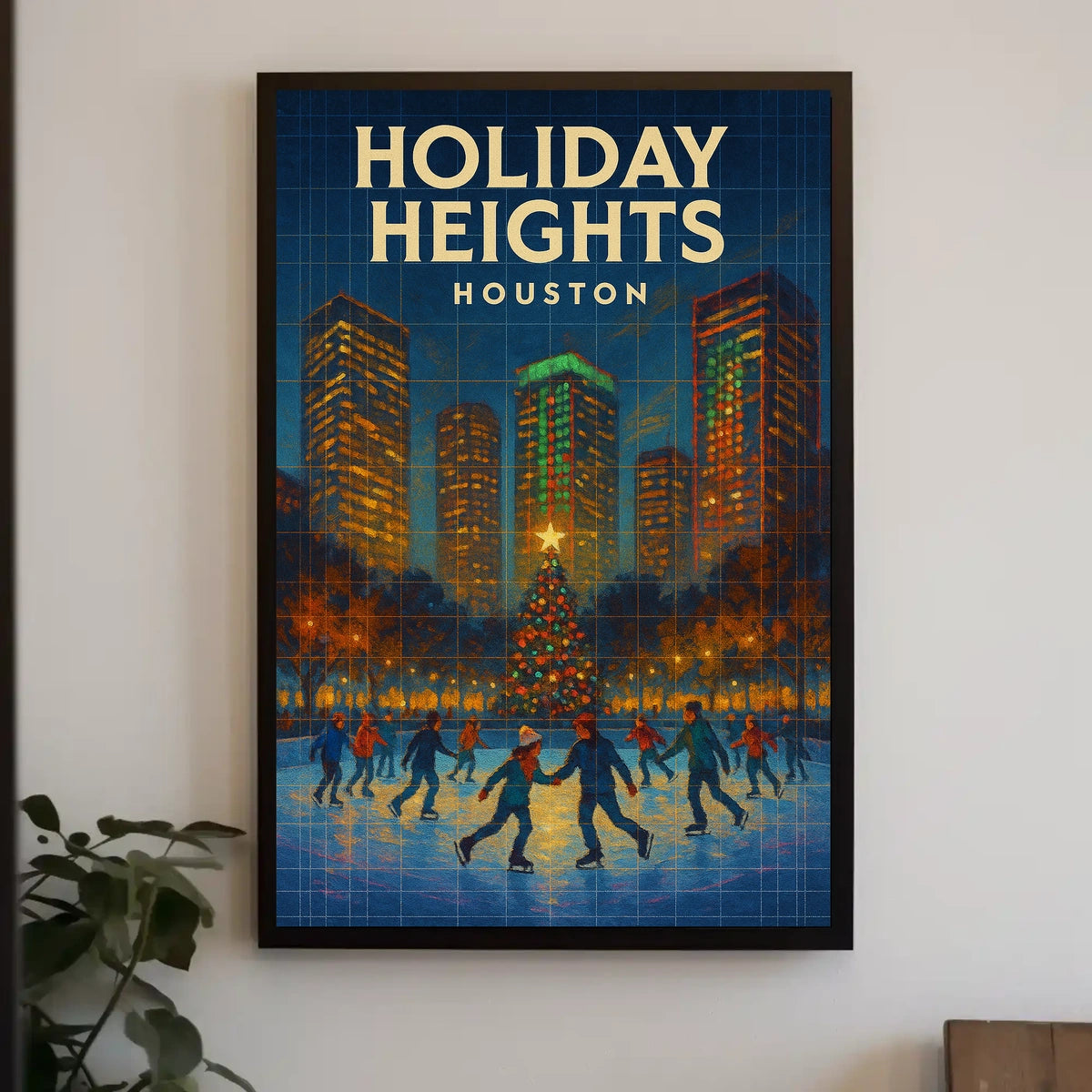 Holiday Heights Houston Cityscape Photography Realism Poster