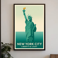 Statue of Liberty Poster Modern Travel City Wall Art