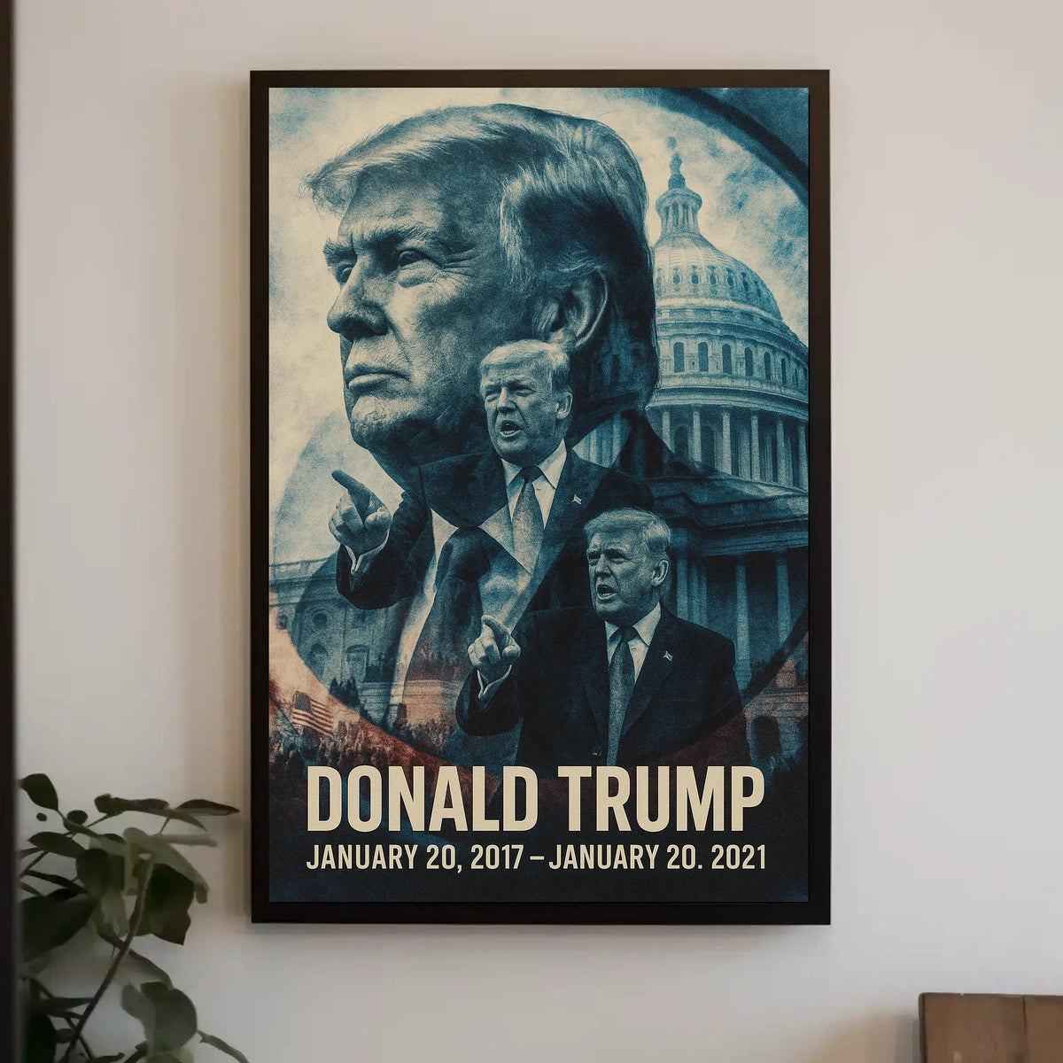 Donald Trump 45th President of the United States Double Exposure Poster