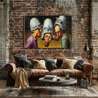 Skull-Helmets Surreal Fantasy Scene Art Poster