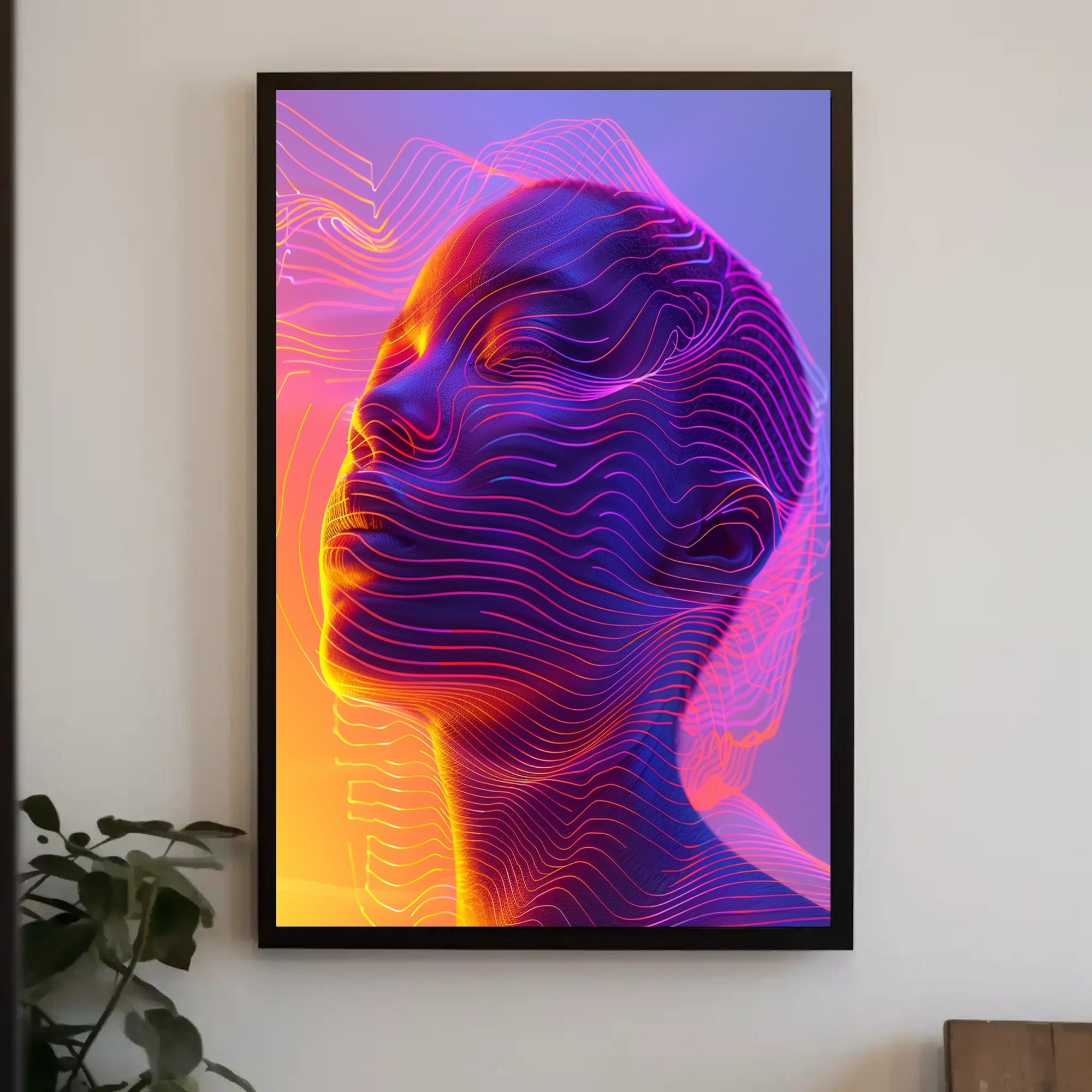 Futuristic Neon Abstract Art Poster - Futuristic Sci-Fi Poster PosterGoat