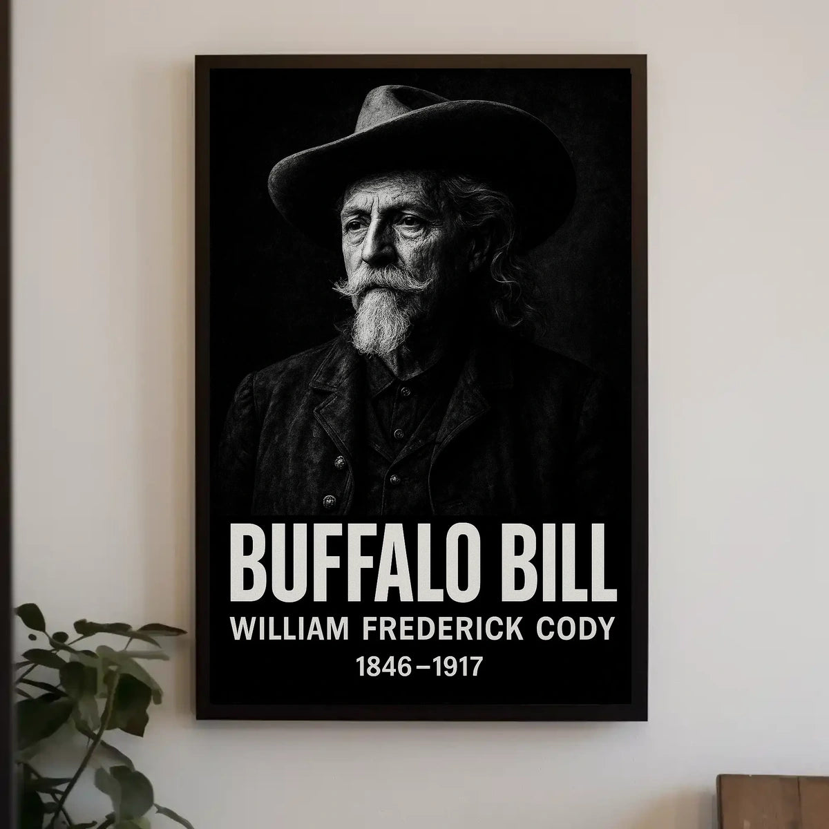 Buffalo Bill Monochrome Portrait for Cultural Heritage Poster