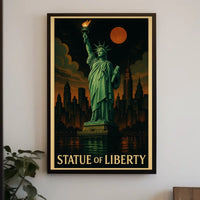 Statue of Liberty during mysterious twilight Urban or Cityscape Poster