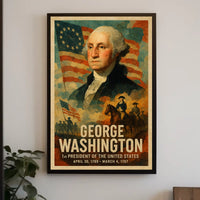George Washington 1st President of the United States Layered Digital Collage Poster