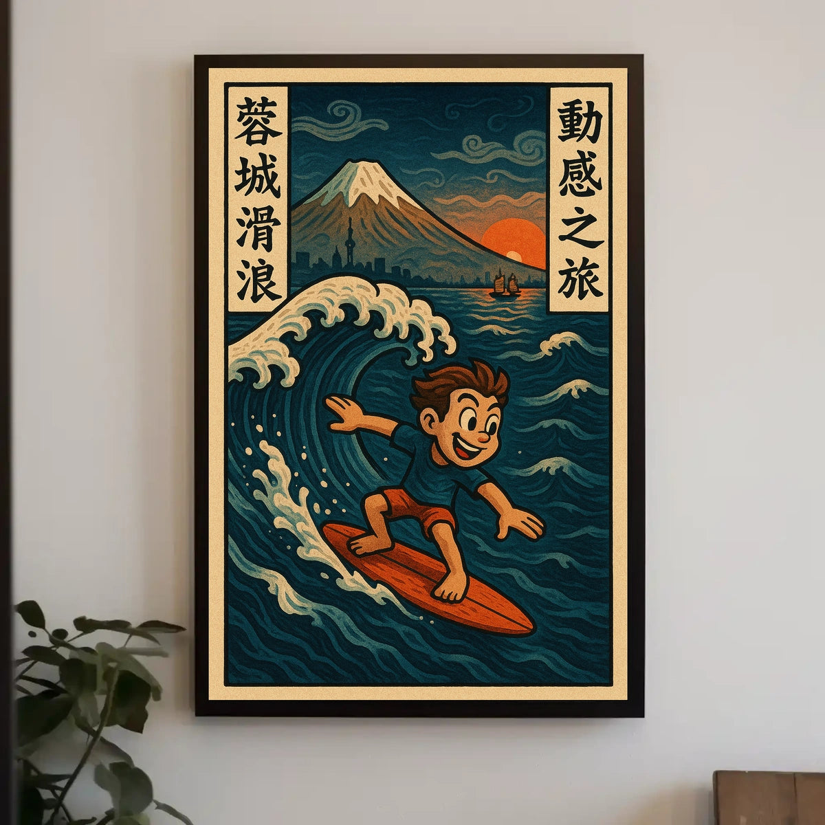 Surfing Adventure in Japan Poster