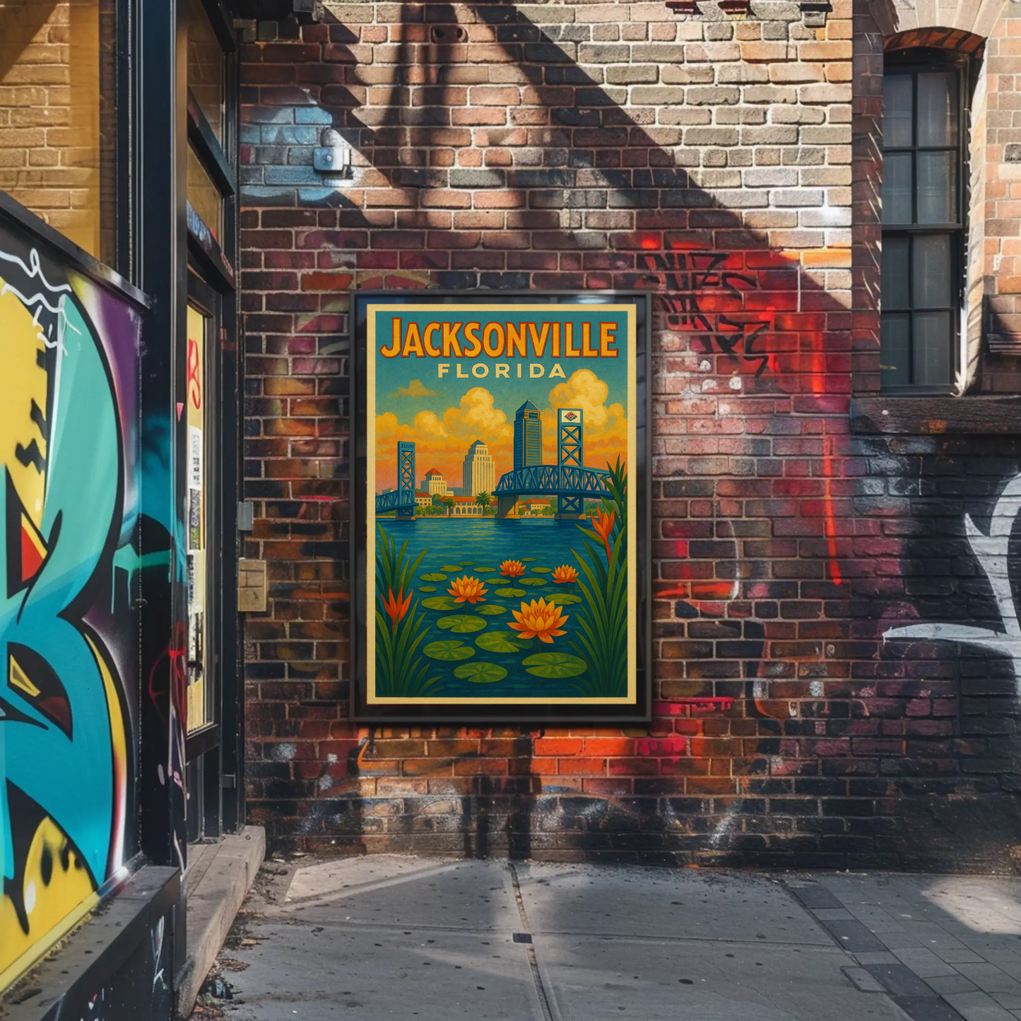 Jacksonville Florida Waterfront Travel Poster