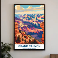 Grand Canyon Majesty in Vibrant Tones National Park Poster