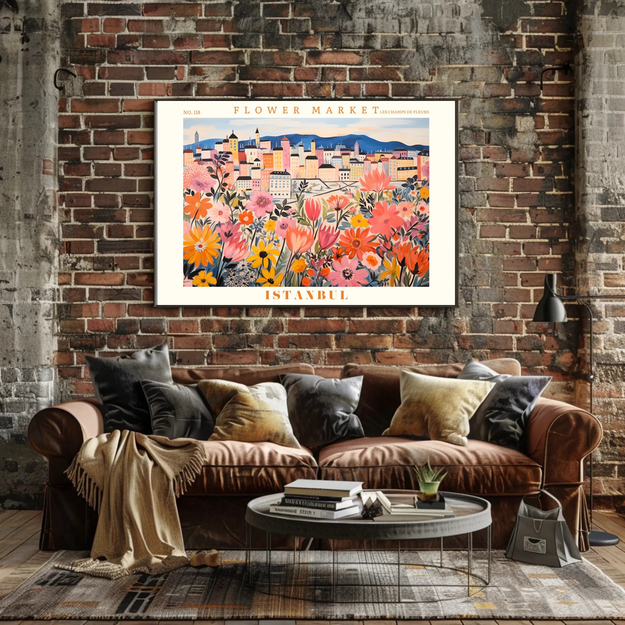 Istanbul Cityscape with Flowers - Urban or Cityscape Poster