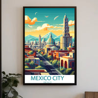 Mexico City Skyline Urban Marvel Cityscape Poster