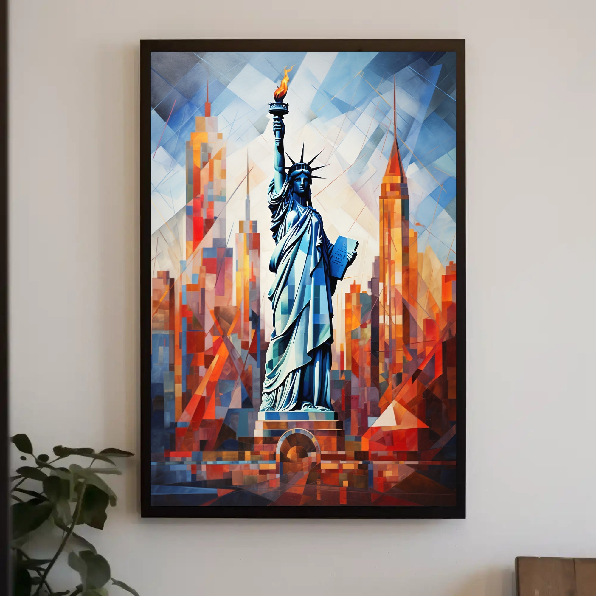 Statue of Liberty Cityscape Abstract Artistic or Pop Culture Poster
