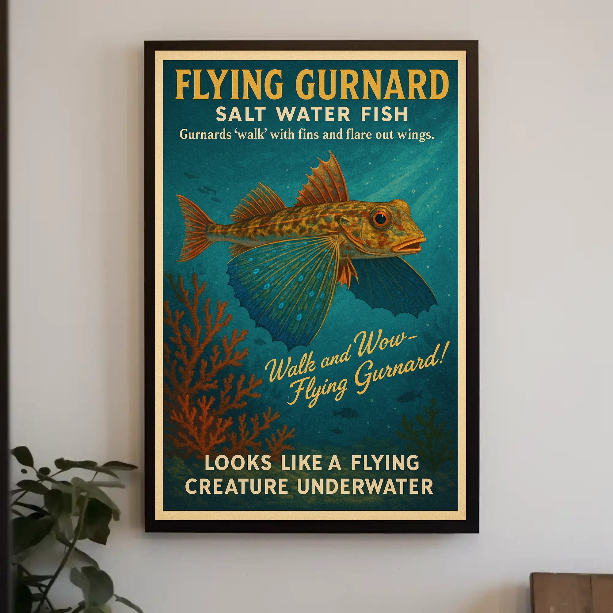 Flying Gurnard Salt Water Fish Poster PosterGoat