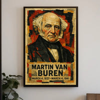Martin Van Buren 8th President of the United States Layered paper Collage Poster