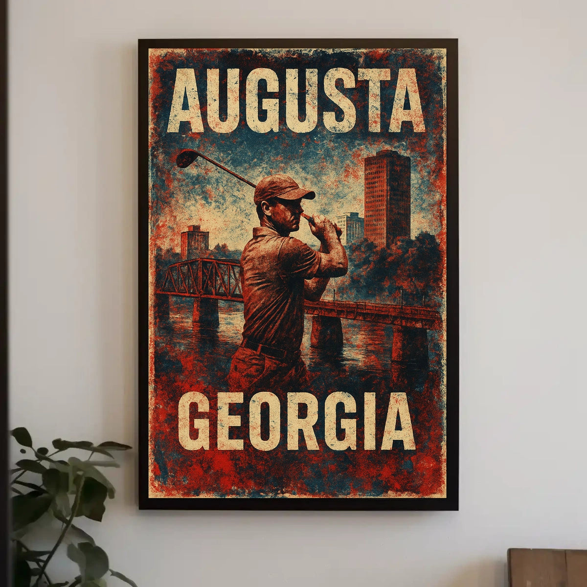 Augusta Georgia Golf Scenic Heritage Wall Art Print Inspired Wanderlust Home Decor Poster
