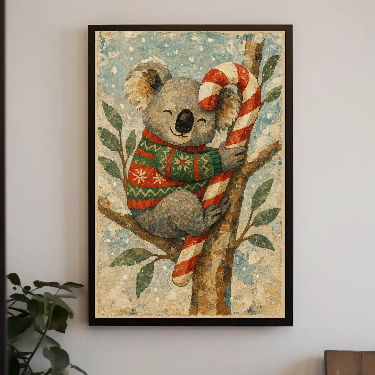 Koala Forest Meadowland Horizon Watercolor Illustration Poster