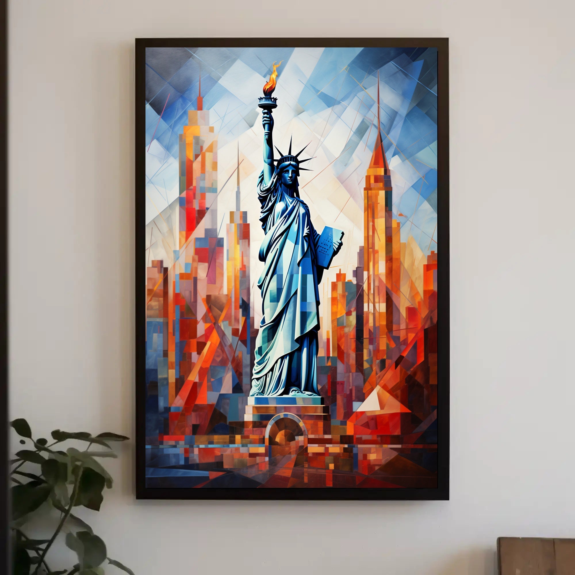 The Statue Of Liberty A Modern Mosaic Poster
