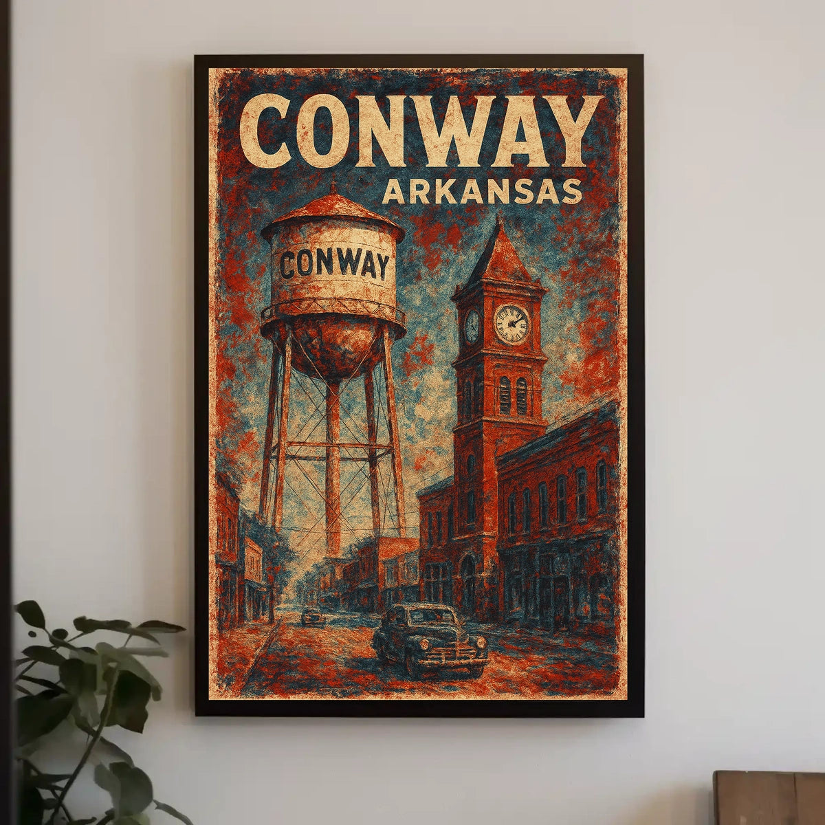 Conway Arkansas Vintage Charm Scenic Travel Souvenir Retro Heritage Wall Decor Poster