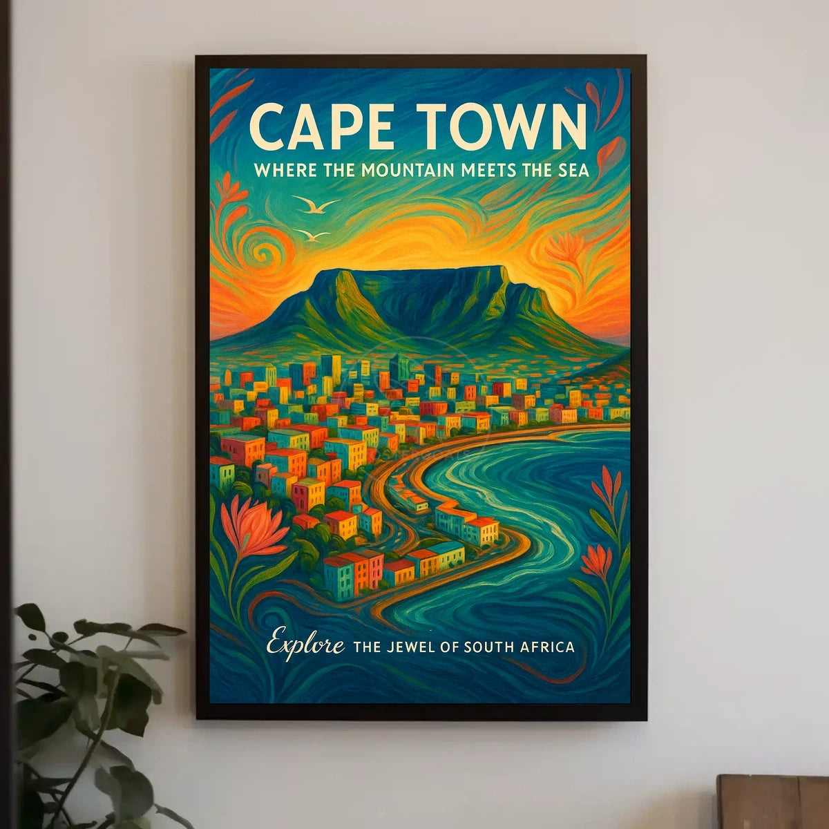 Cape Town Table Mountain Travel Poster