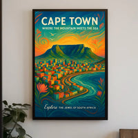 Cape Town Table Mountain Travel Poster