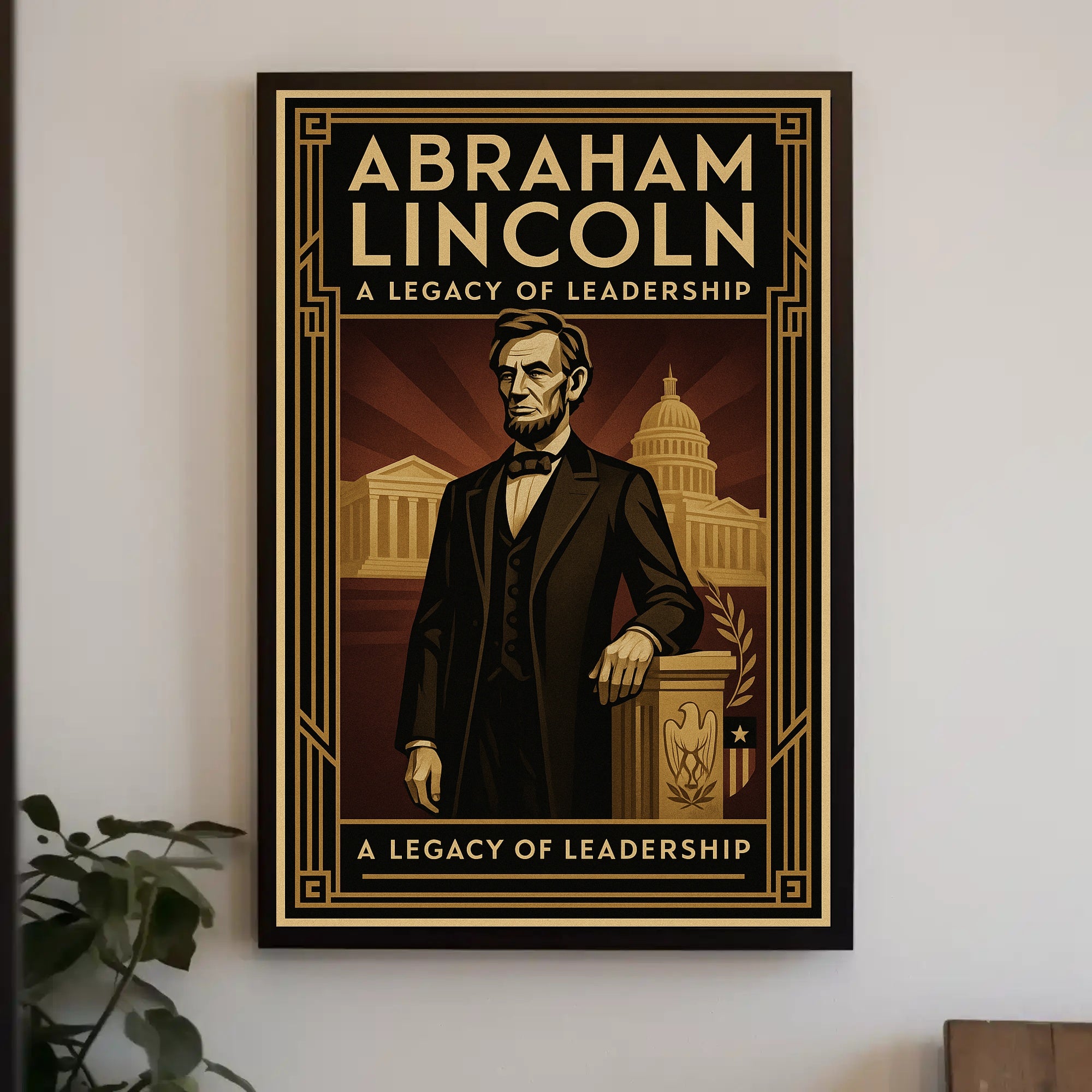 Abraham Lincoln A Legacy of Leadership Poster PosterGoat