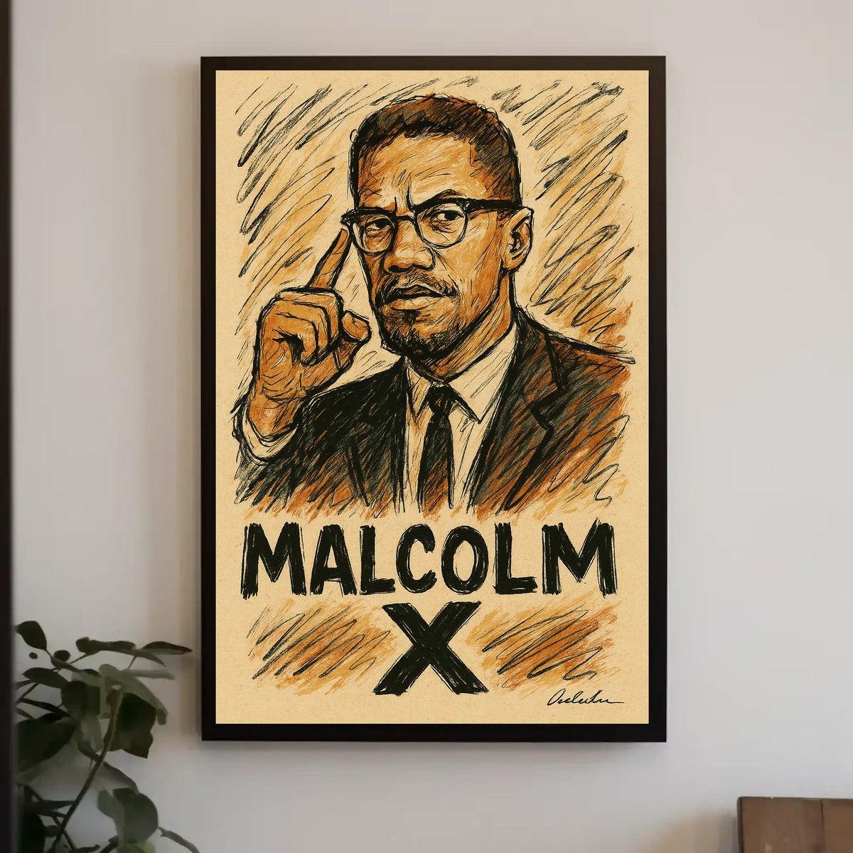 Malcolm X Iconic Leader Poster