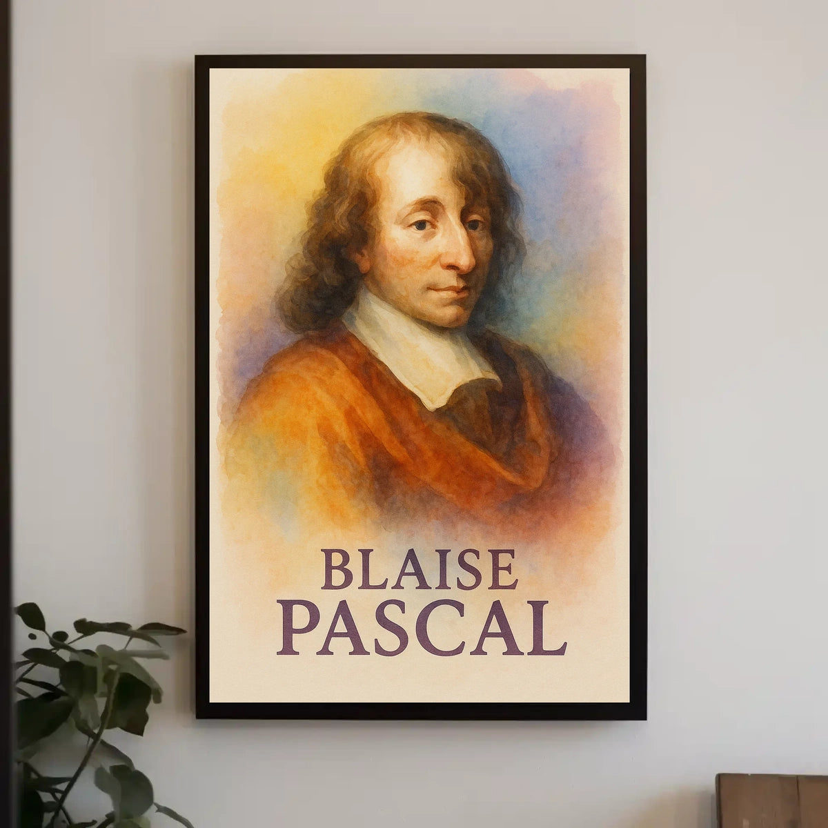 Blaise Pascal Portrait for Historical or Presidential Poster