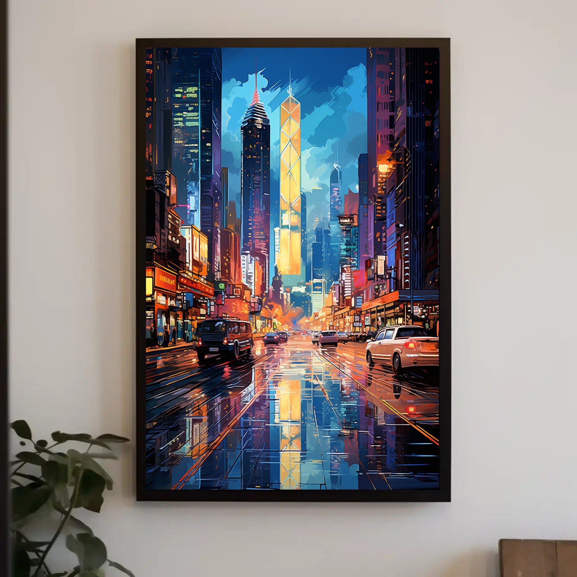 Neon Cityscape Poster