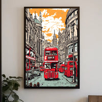 Vintage London Cityscape Poster